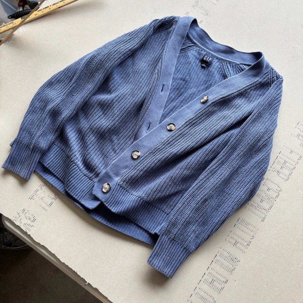 Y2K Gap Cardigan Sweater Blue XL
